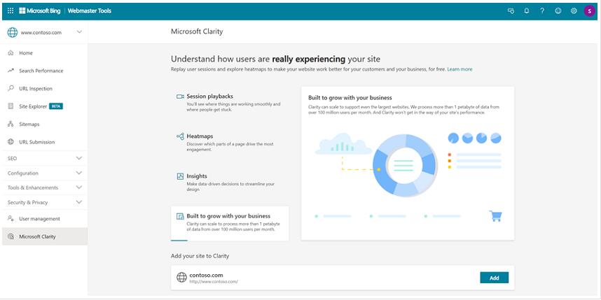 Bing搜索Microsoft Clarity免费网站分析工具